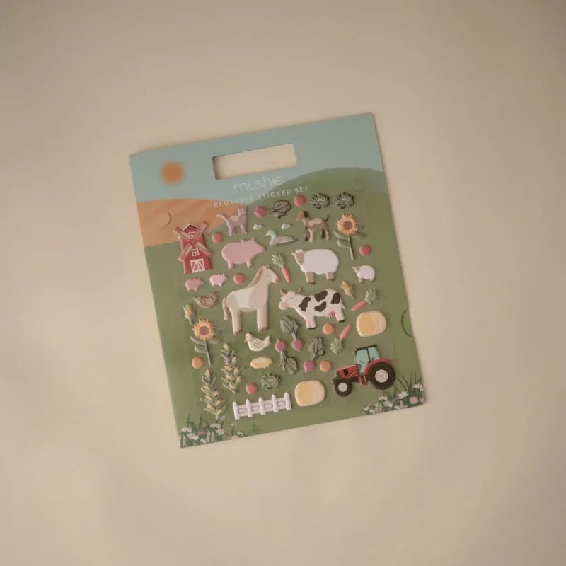 Mushie herbruikbaar stickerboek - boerderij