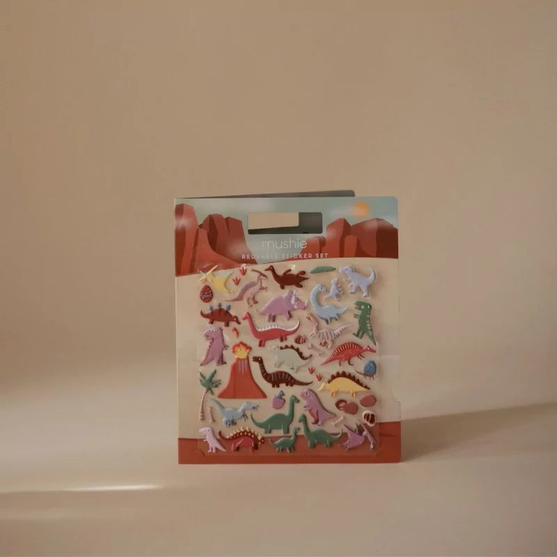 Mushie herbruikbaar stickerboek - dinosaurussen