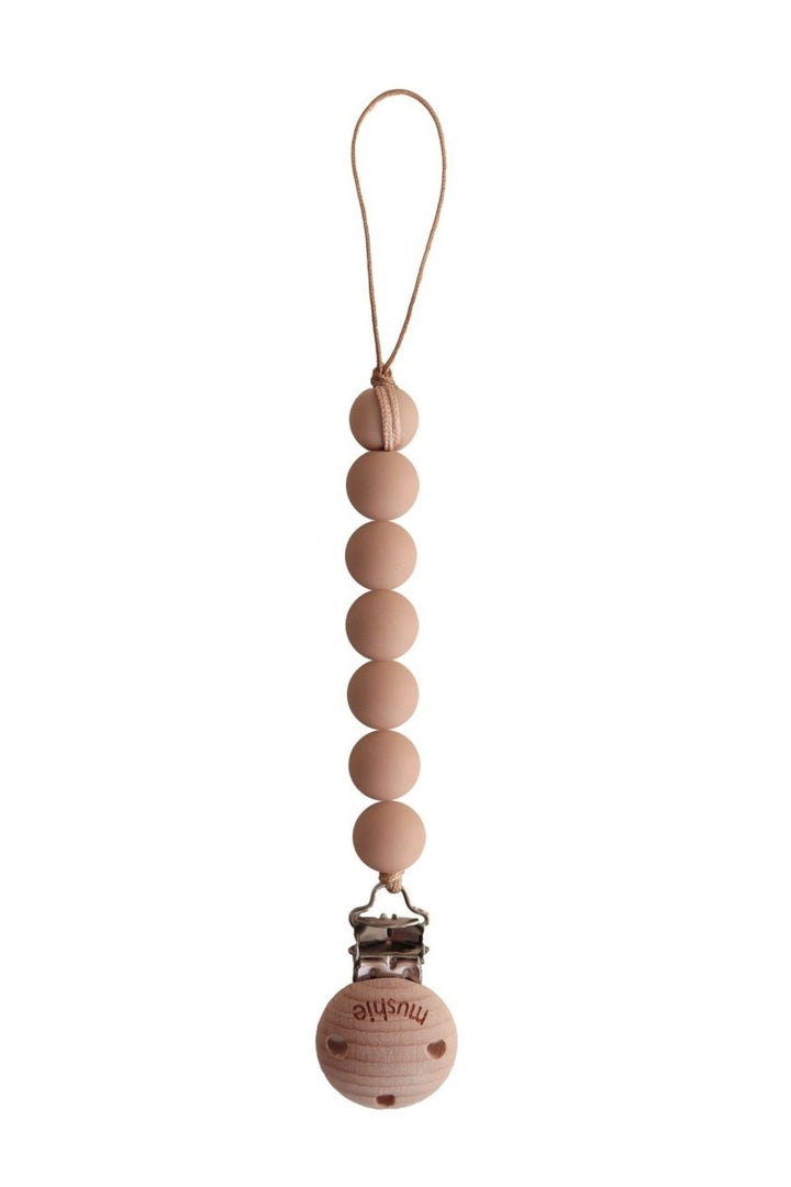 Mushie Speenkoord Halo met clip (taupe)