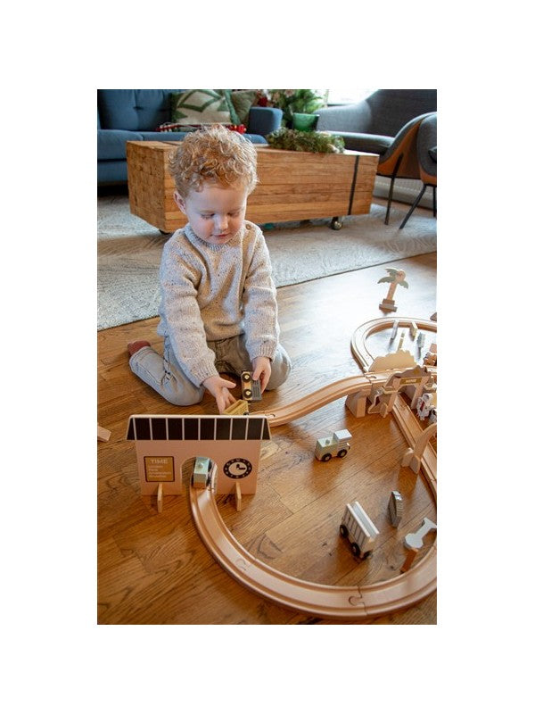 Houten treinset met station | Tryco