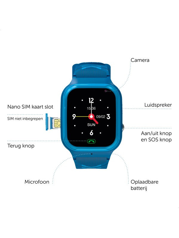 Zazu smartwatch blauw